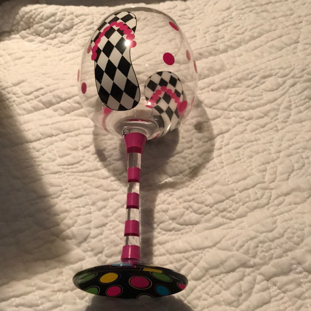 Wine glass, hand painted